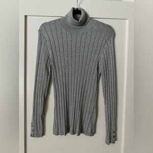 Style & Co Skinny Long Sleeve Metallic Sparkle Turtleneck Size XL